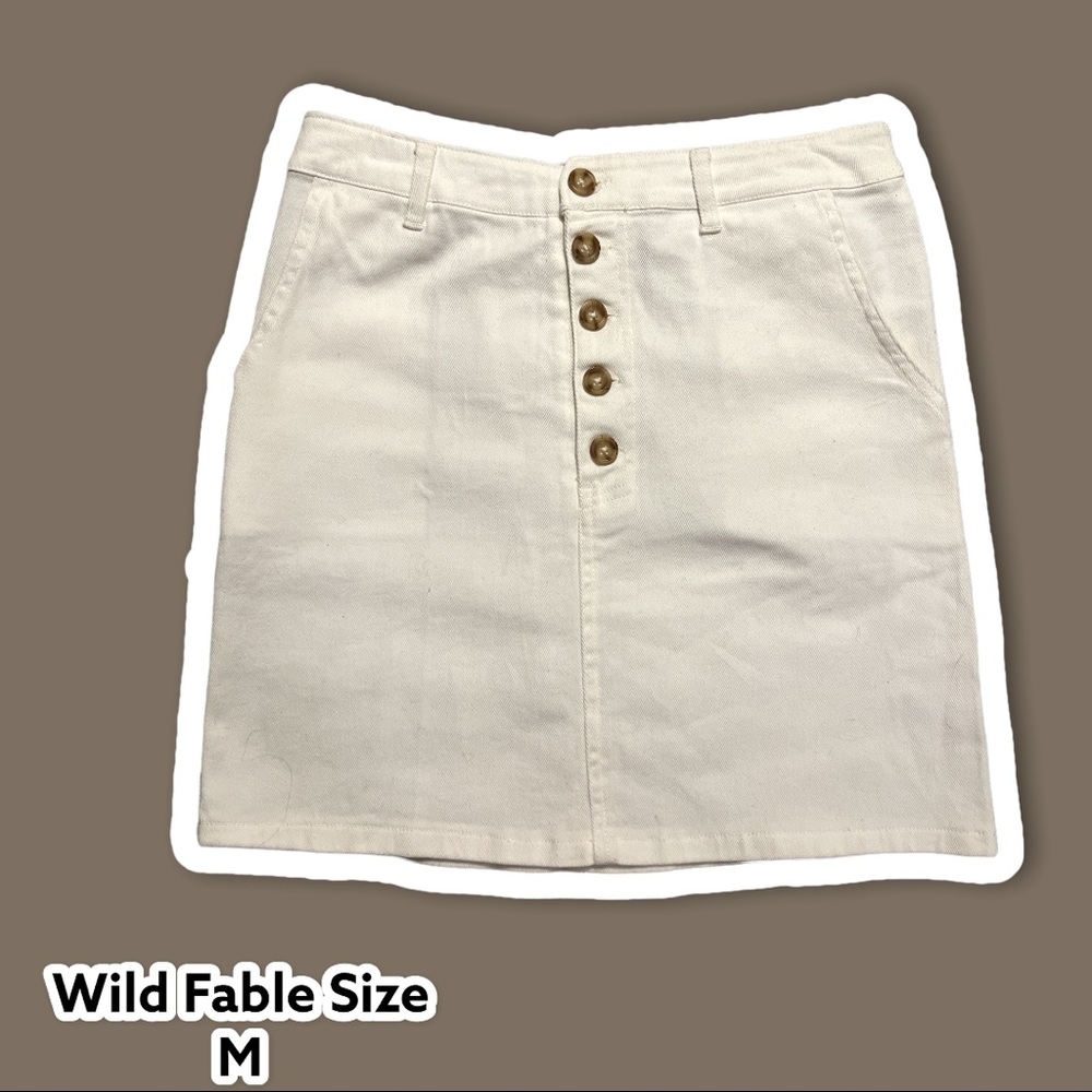 NWOT White Fable Denim Skirt